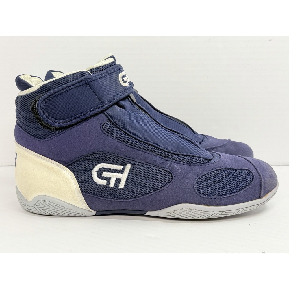 CH Gear XXV Wrestling Shoes Men's 10 Navy White Zip Ankle Strap High Top